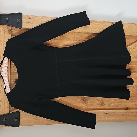 Vintage Moda International Knit black dress 90s Y2K Skater Fit Flare Medium - Picture 3 of 8